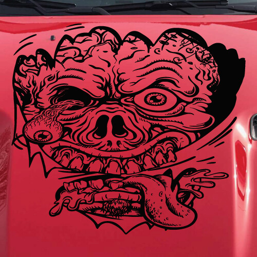 Zombie Biting Teeth Side Tailgate Hood Vehicle Decal Truck Car Vinyl Sticker SUV