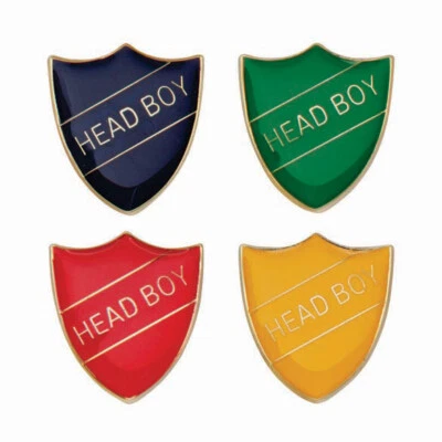 HEAD BOY enamel badges in RED,BLUE,GREEN OR YELLOW Brooch Schools