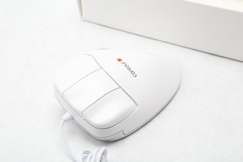 New Contour Design WHITE Perfit Mouse NonScroll Ergonomic USB PMO5-L-L Lg Left - Picture 5 of 11
