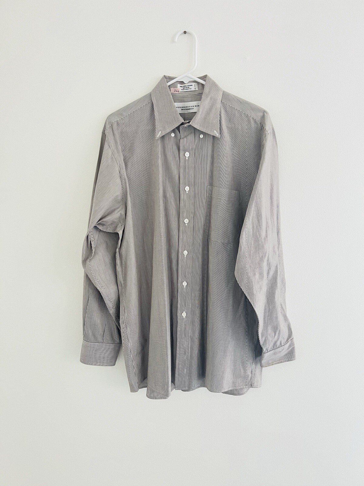 Camicia vintage anni 90 Peterborough fila gessata con bottoni XL