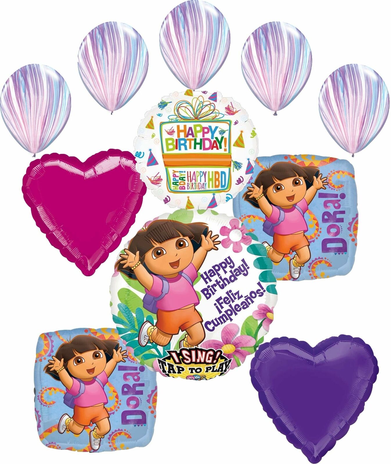 Dora the Explorer 3rd Birthday Party Supplies and Balloon Bouquet Decorations Mayflower