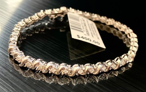 1/2 Carat Real Diamond and Solid Sterling Silver 7” Bracelet - Picture 3 of 12