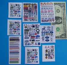 HO SLOT CAR CLEAR BACK CUT  PEEL STICKERS,FORD,CHEVY,HOOKER,BOSCH,TIRES,OIL