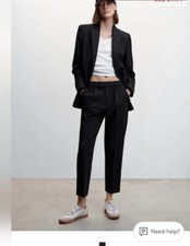 Mango Dress Pants Trousers 36 Women Mango Black straight pleated pockets New