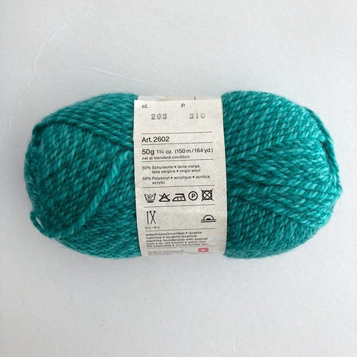 Lot of 4 Skeins Schaffhauser FIORELLA Yarn Wool Blend 2-Tone 3 Blue 1 Green 50g - Picture 4 of 6