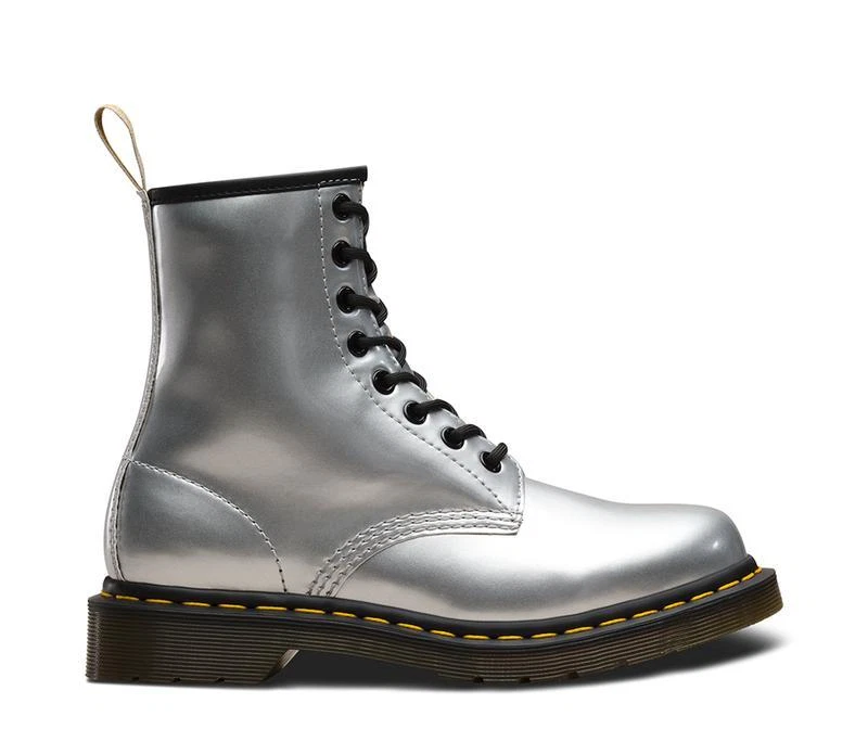 Dr martens vegan best sale silver