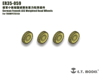 ET Model ER35-059 1/35 German Fennek LGS Weighted Road Wheels or Trumpeter kit