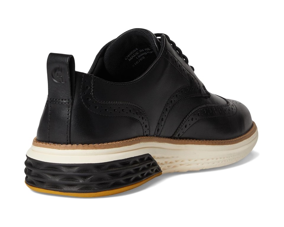 Cole Haan Men's Grand Hurrion Wingtip Oxford C40684 Black/Ivory | eBay