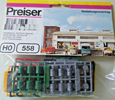 Preiser H0 1/87 558 Fûts En Métal Kit Vintage Neuf Dans L'Emballage D'Origine
