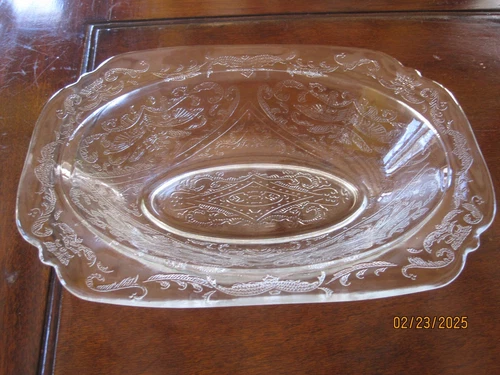 Vintage Federal Glass Madrid Pattern Depression Glass Crystal Serving Bowl
