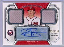 2012 Topps Signature Swatches 052/250 #SSADR-DS Drew Storen - Nationals - MINT