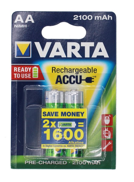 2 X Varta Akkus Aa 2100Mah Mignon FüR Z.B. Telefon Gigaset Accus Neu-image
