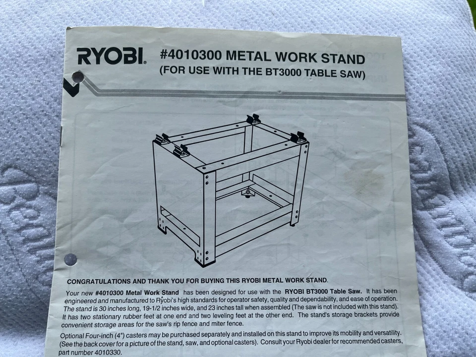 10-дюймовая настольная пила Ryobi / с прочной встроенной подставкой / руководством и лезвиями. - Изображение 3 из 4