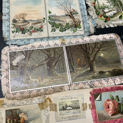 Big collection lot 20 antique 1800s Christmas Cards. Frill vintage unique rare - Picture 12 of 24
