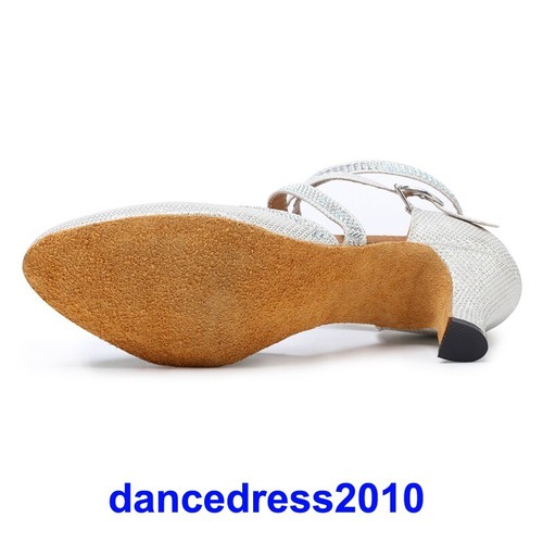 Ballroom Latin Dance Shoes Women Tango Modern Salsa Practice Heels Sandals Shoes - Picture 3 of 13