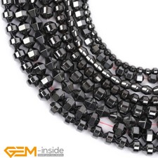 Natural Black Hematite Bicone Magnetic Gemstone Loose Jewelry Making Beads 15"