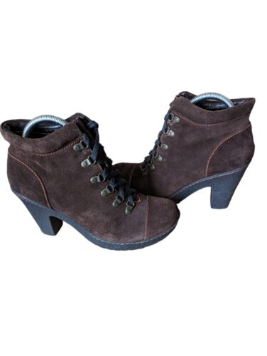 Born BOC Brown Lace Up Suede Leather Ankle Boots … - image 1