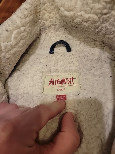 ALTAMONT SOLE COWL SHERPA PLAID GREEN SKATEBOARDING JACKET LARGE VINTAGE - Picture 2 of 12