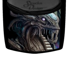 Alien Dragon Demon Evil Metal Blue Hood Wrap Vinyl Graphic Decal 58