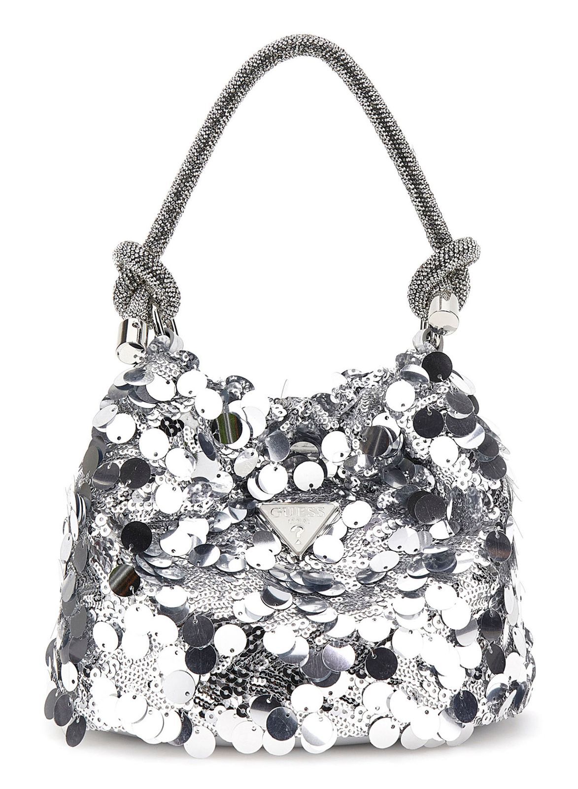 GUESS borsa da sera Holiday Shine Pochette Mini Silver