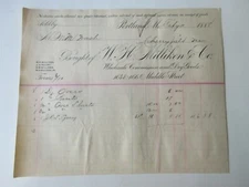 1888 W. H. Milliken & Co. Invoice Billhead Portland Maine Dry Goods 