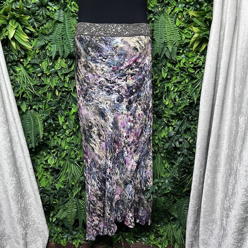 HAUTE HIPPIE Skirt Women Large Boho Maxi Whimsy Marianne Silk Embellished 2754 - Picture 6 of 12
