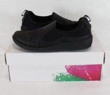 Clarks Sillian Paz Cloudsteppers Womens Blak Slip On Loafer Sz 6 W/Box