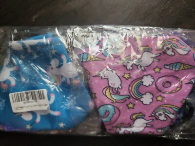 girls face mask, Unicorns, 6 pack