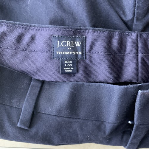 J Crew Men Size 34 x 30 Pants Navy Blue Chinos Slim Fit Thompson Cotton Stretch - Picture 8 of 8