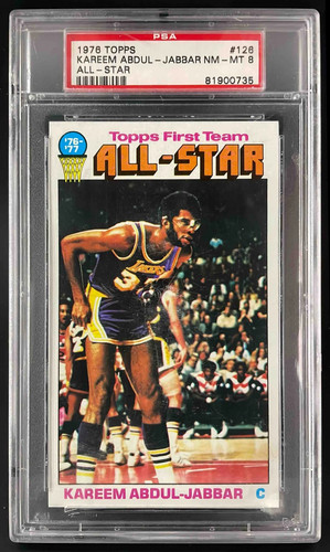 1976-77 Topps #126 Kareem Abdul-Jabbar All-Star PSA 8