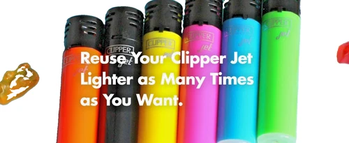 clipper Jet flame set of 4 WINDPROOF Adjustable flame solid bright colours - Picture 3 of 4