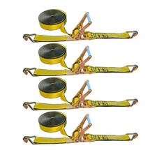 4PK 2" x 40' 50' 60' Ratchet Tie Down Straps w/J Wire Hook Flatbed Truck WLL3333