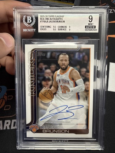 Jalen Brunson #TFRA-JB 2025 Topps Flagship Real One Autograph card