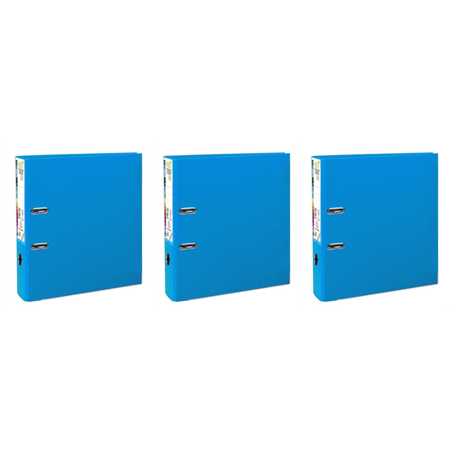 Classeur à levier Exacompta Prem'Touch A4 bleu dos 80mm lot de 3 grand volume