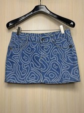 NWOT John Galliano Monogram Mini Denim Skirt Size 42