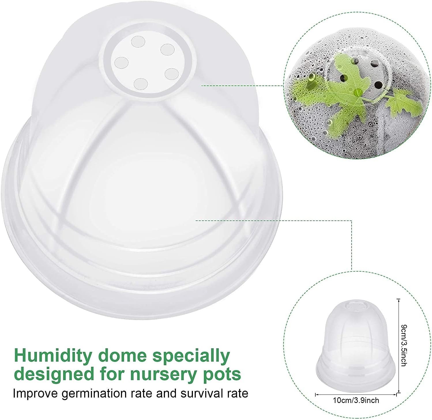 4" Transparent Nursery Pots with Humidity Dome for Thriving Seedlings - 30 Sets