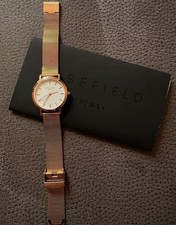 ROSEFIELD Damen Quarz Armbanduhr AMS|NYC Roségold Milanaise weiß …