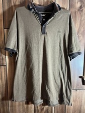 DKNY Men  s Brown Short Sleeve Polo Shirt Size XL