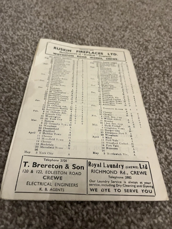 CREWE V GRIMSBY D3 NORTH 1951-52 - Image 2 of 3