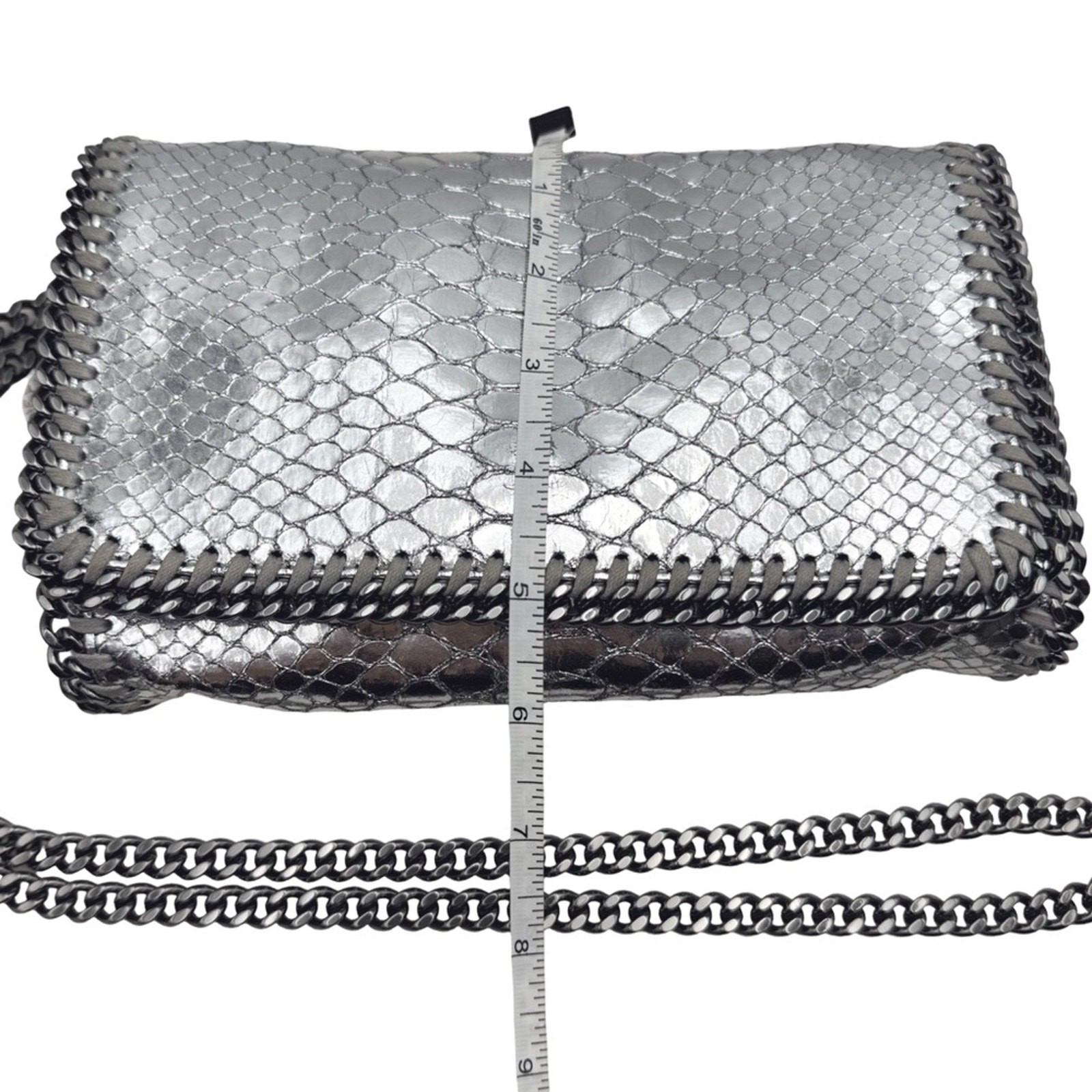 Stella McCartney Silver Python Embossed Leather F… - image 9