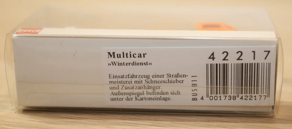 Busch, 42217, Multicar Winterdienst mit Anhänger Orange H0, 1:87 - Bild 2 von 2