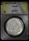 1921-S $1 Morgan Silver Dollar ANACS AU 58