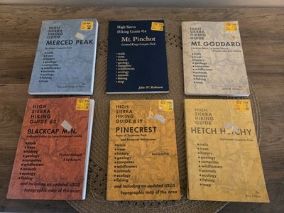 Vintage High Sierra Hiking Guide Lot (6) Yosemite Mt Goddard Pinchot Pinecrest