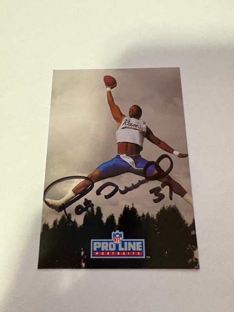 Pro Line Portraits PAT  TERRELL FRONT SIGNATURE LOS ANGELES RAMS NFL Autograph