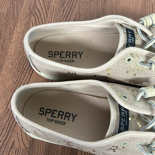 Sperry Top Sider Seacoast Brillante Rosa Dorado Serpiente Estampado Moteado Slipon Talla 7.5 - Imagen 7 de 8