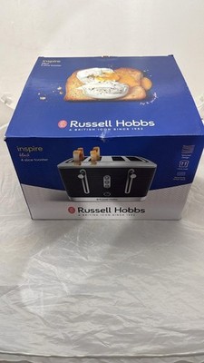 Russell Hobbs Inspire Schwarz Toaster Extra Breite Schlitze 4 Scheiben 24381 (1 SEITENARBEIT)