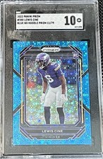 2022 Panini Prizm Lewis Cine #380 No Huddle Blue Prizm /79 Rookie SGC 10 Vikings