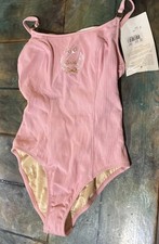 Vintage Sessa Swimsuit 90s Pink Tennis Rackets One Piece Size 10 NWT