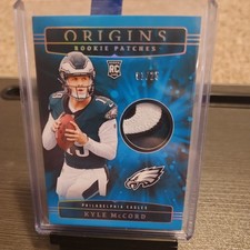 2025 Panini Origins Rookie Patches Kyle McCord 1/25 Eagles First on Print