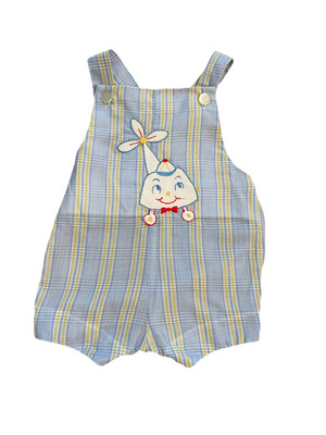 Baby B vintage boys bubble romper  helicopter appliqué Blue Pastel Size 6 Mos